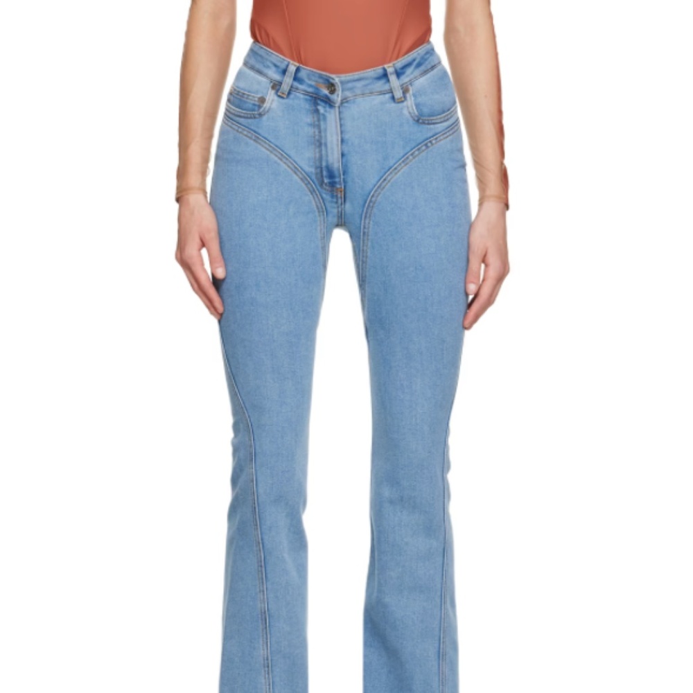 BRAND NEW, NEVER WORN, MUGLER Blue Spiral Jeans
